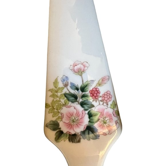 Vtg 1970s ANDREA BY SADEK Cake Plate & Server Porcelain Floral Raspberries - Picture 4 of 15